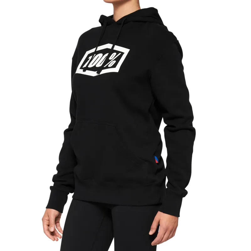 100% ICON Women's Pullover Hoodie in Black