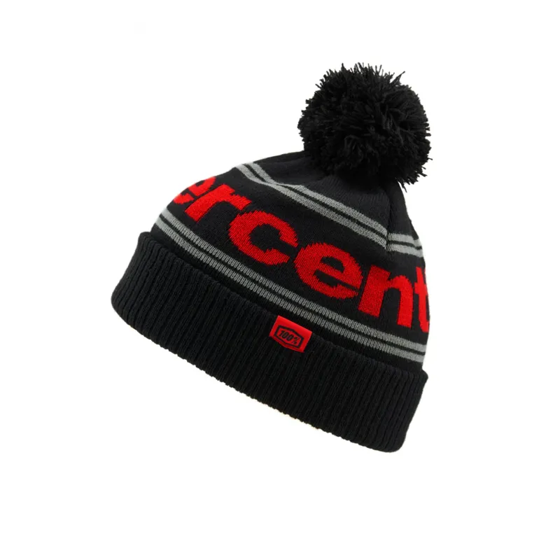 100 Rise Beanie Black Red