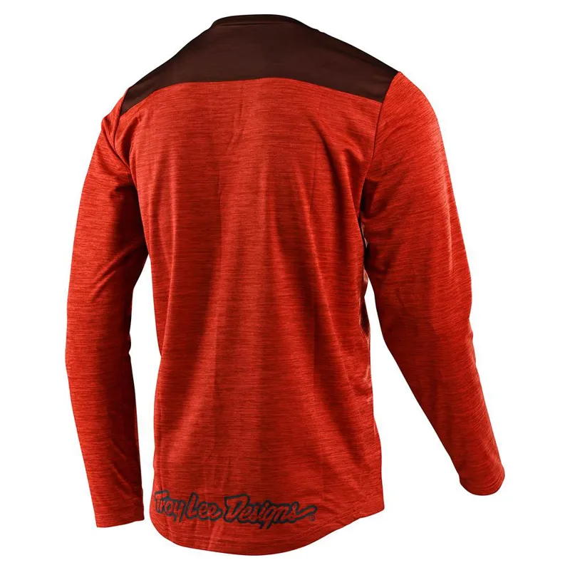 Troy Lee Designs Flowline Tech Tee Shield 2020 Heather Tangerine-1