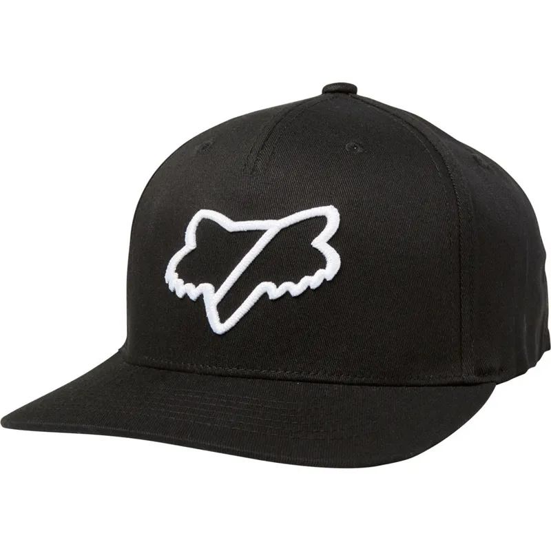 Fox Slash Snapback Hat Black