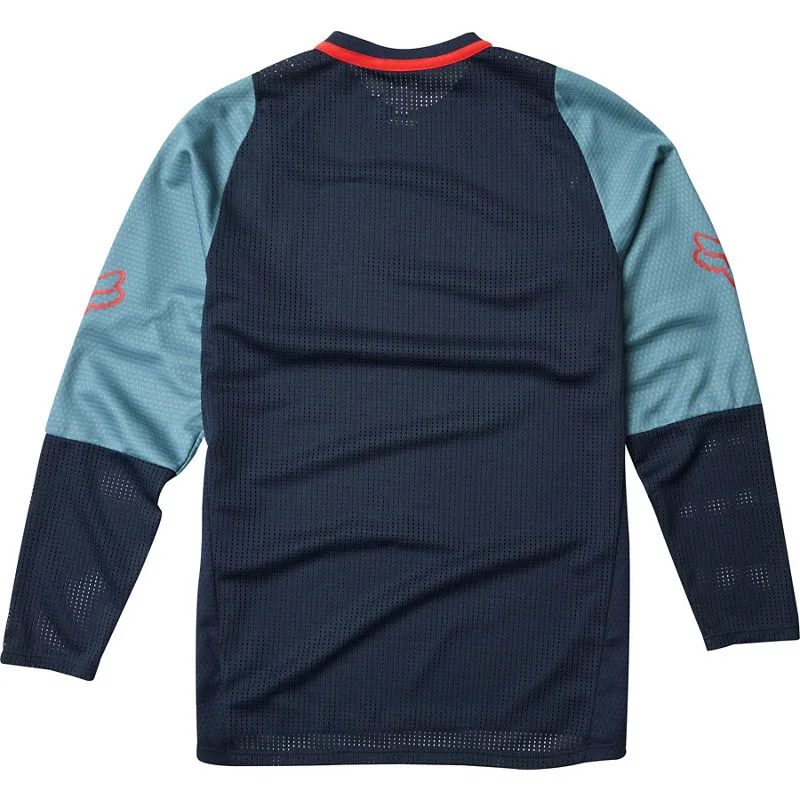 Fox Youth Defend Long Sleeve Jersey Navy-1