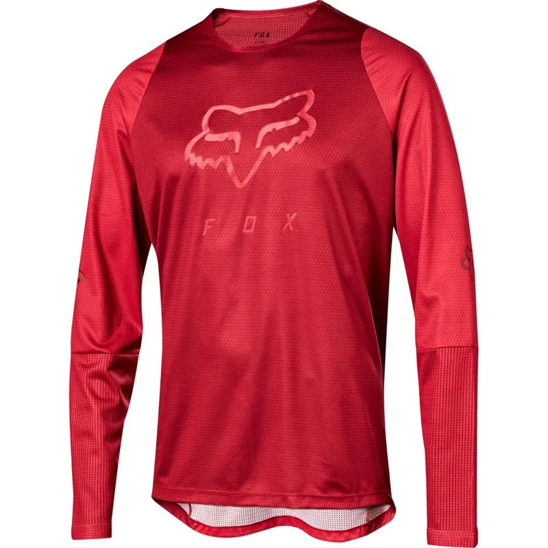 Fox Youth Defend Long Sleeve Jersey Cardinal