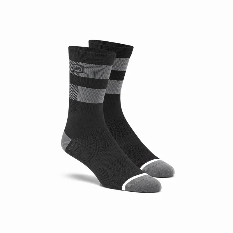 100 percent Flow Performance Socks Black Grey L XL xl