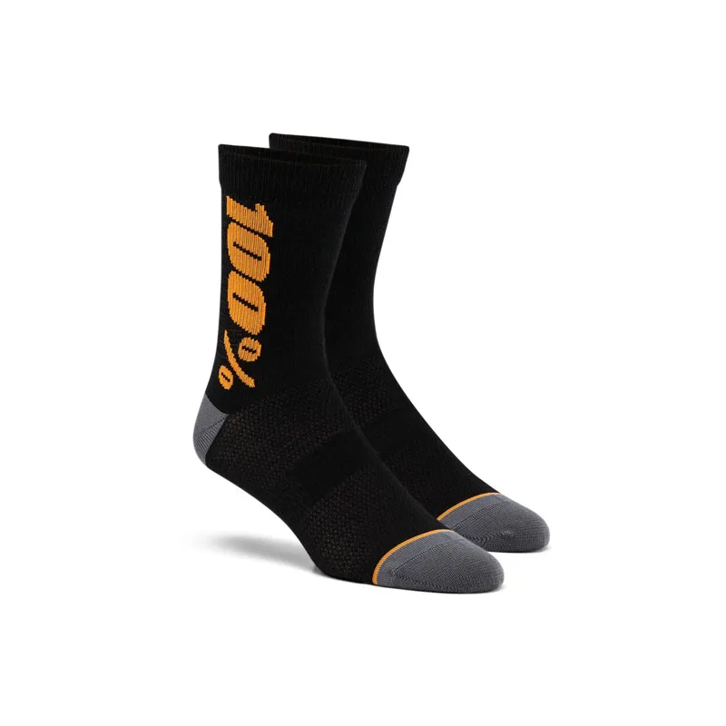 100 percent Rhythm Merino Wool Performance Socks Black Bronze 