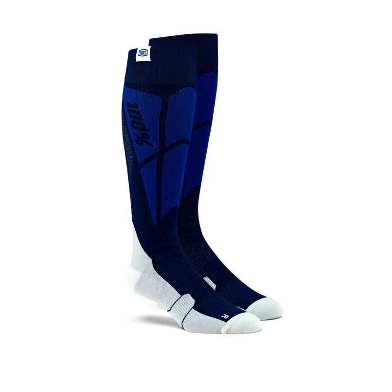 100 percent  HI SIDE Performance Moto Socks Navy Grey 