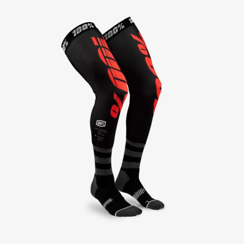 100 percent REV Knee Brace Performance Moto Socks Black/Red