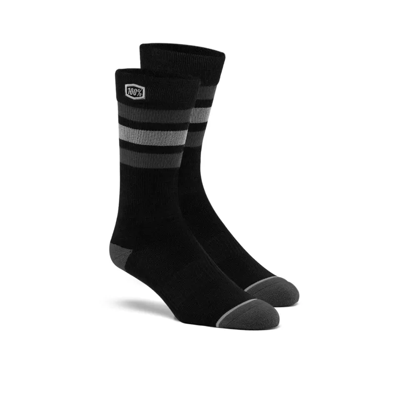 100 percent Stripes Casual Socks Black 