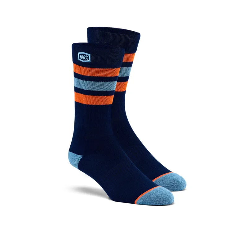 100 percent Stripes Casual Socks Navy 