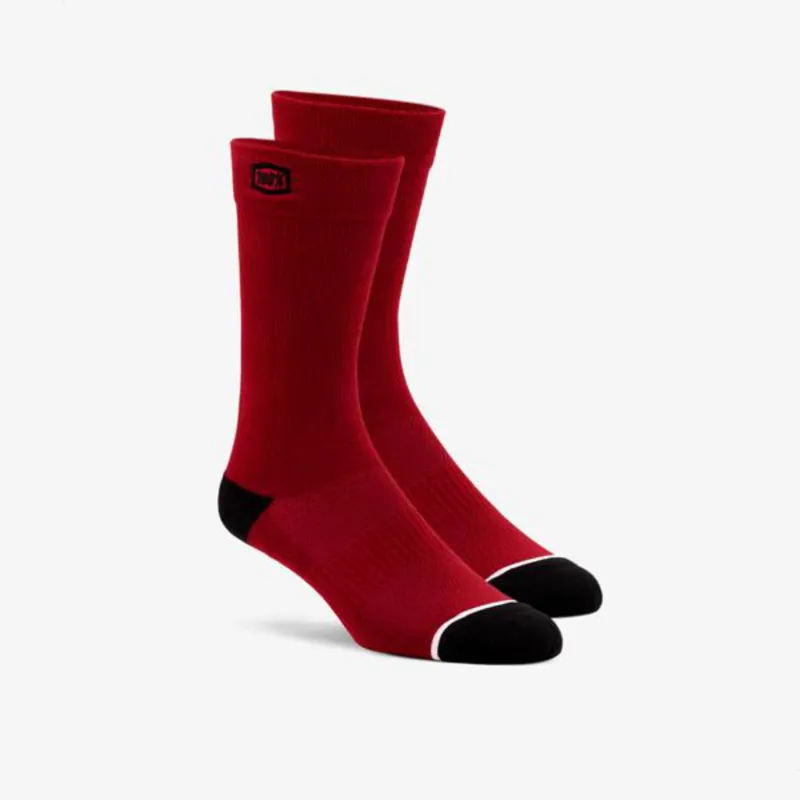 100 percent SOLID Casual Socks Red