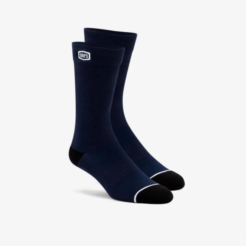 100 percent SOLID Casual Socks Navy 