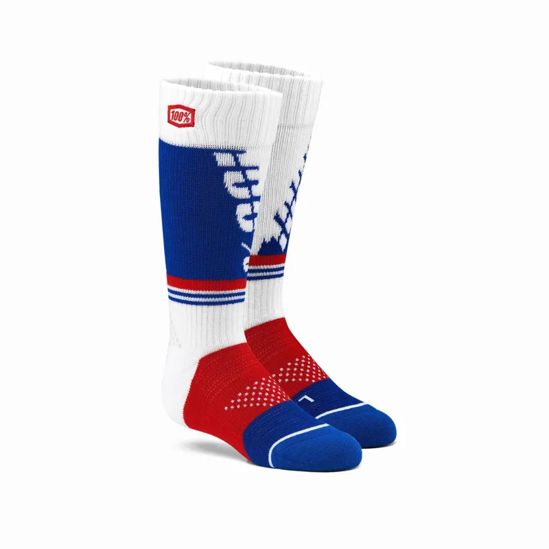 100% Torque Youth Moto Socks in White