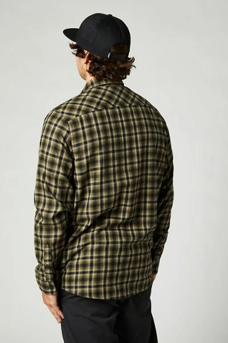Fox Reeves Long Sleeve Button Up Shirt Olive Green -1