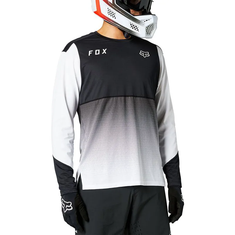 Fox Flexair Long Sleeve Jersey Black White 