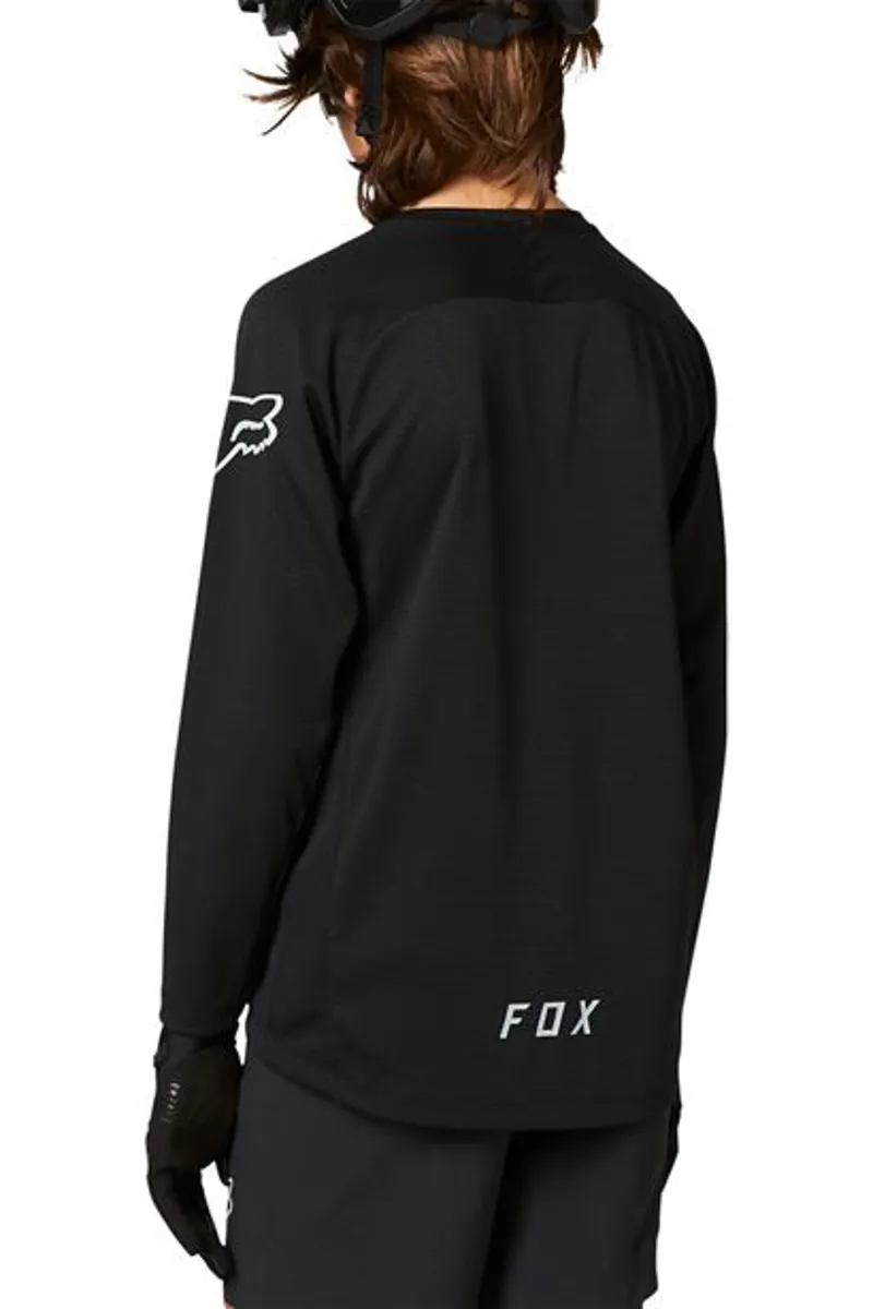 Fox Youth Defend Long Sleeve Jersey Black -1