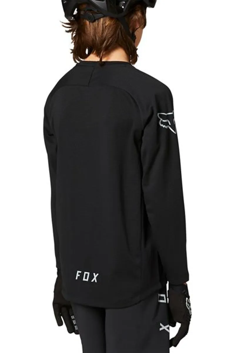 Fox Youth Defend Long Sleeve Jersey Black -3