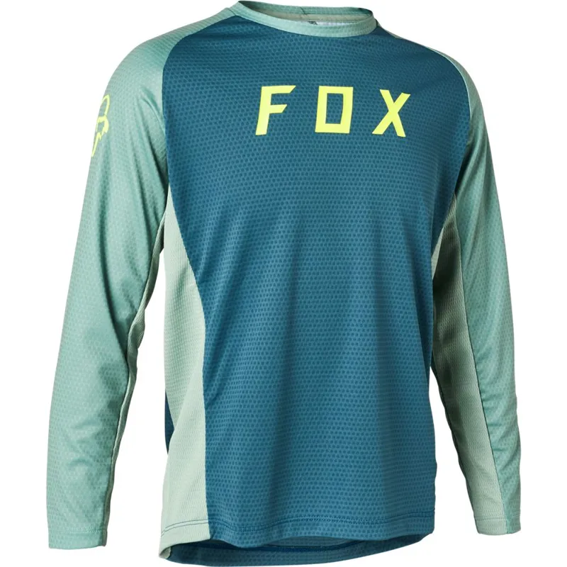 Fox Youth Defend Long Sleeve Jersey Slate Blue