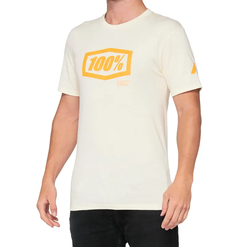 100 percent Essential T-Shirt Chalk/ Orange