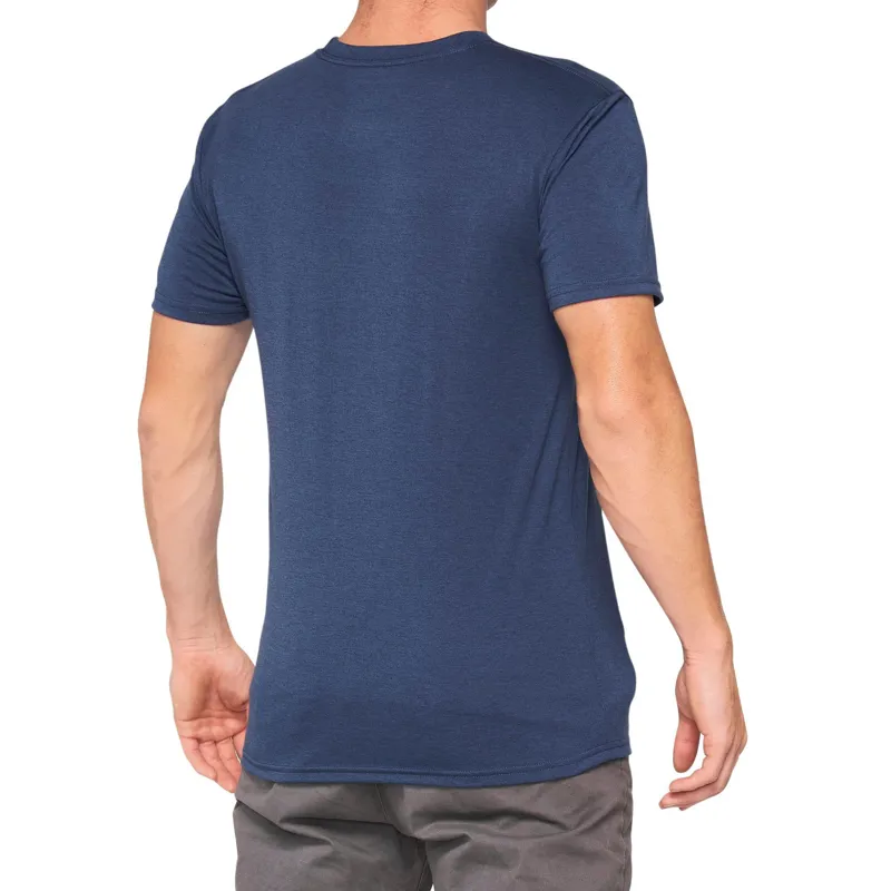 100 Percent Cropped Tech T-Shirt Navy-1