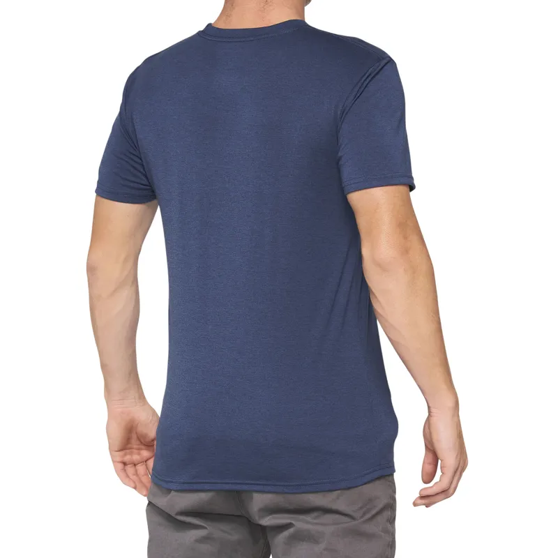 100 Percent Cropped Tech T-Shirt Navy-2