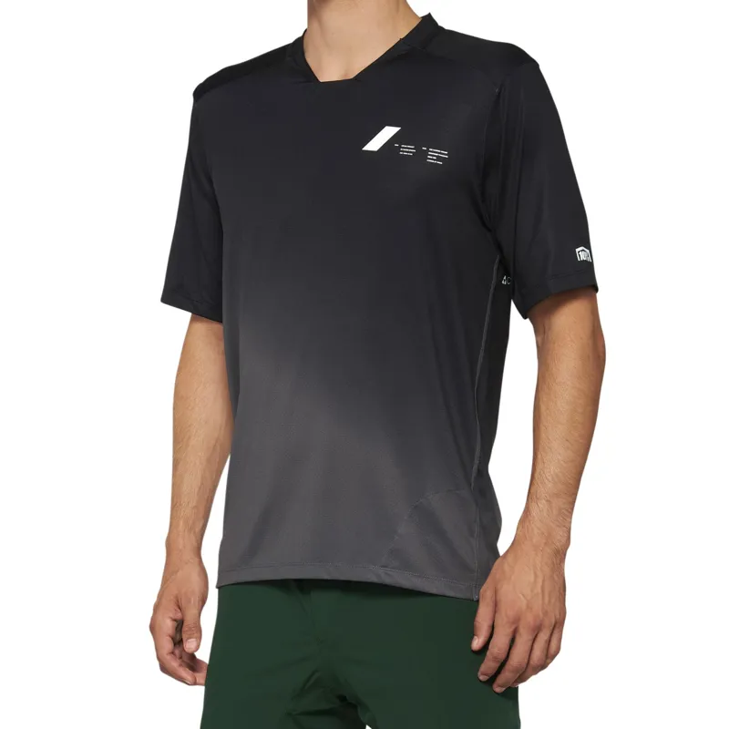 100% Celium Short Sleeve Jersey in Charcoal/Black