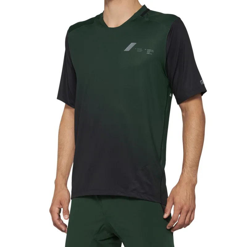 100% Celium Short Sleeve Jersey in Green/Black