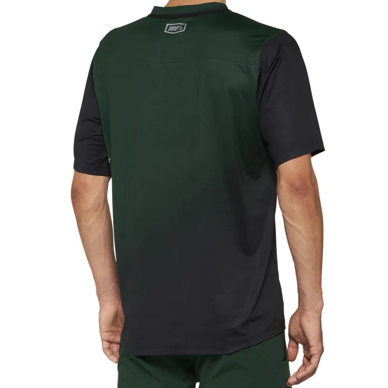 100% Celium Short Sleeve Jersey in Green/Black-1