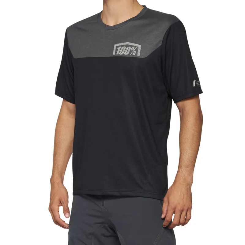 100% Airmatic Short Sleeve Jersey in Grey/Midnight