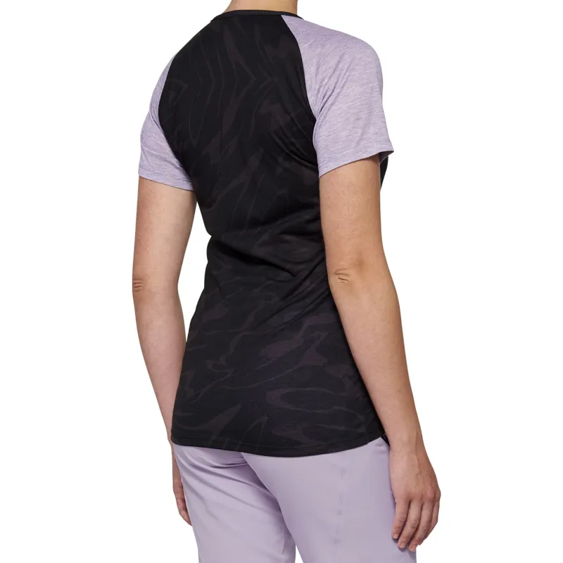 100% Airmatic Short Sleeve Women's Jersey in Black/Lavender-1