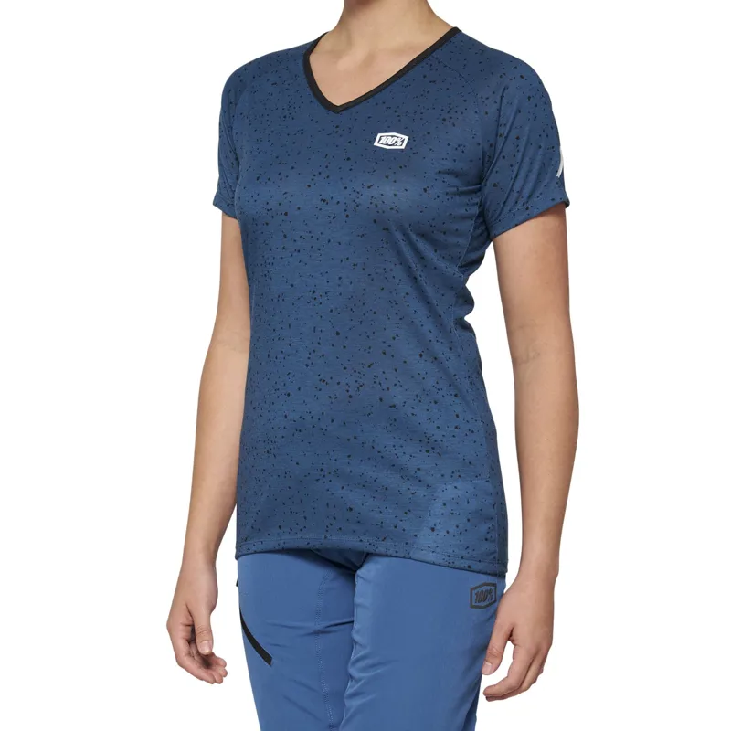 100% Airmatic Short Sleeve Women's Jersey in Slate Blue
