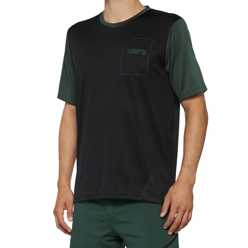 100% Ridecamp Jersey in Black/Forest Green