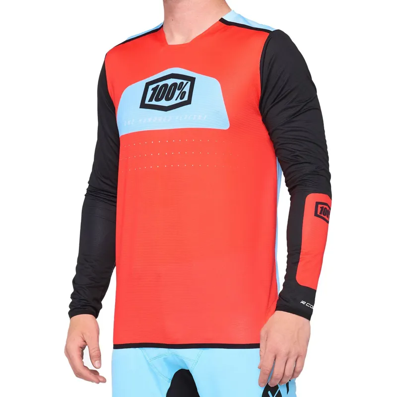 100 percent R-Core X Jersey Fluo Red Black 