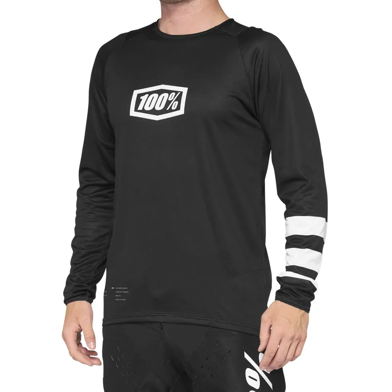 100% R-Core Long Sleeve Jersey in Black/White-1