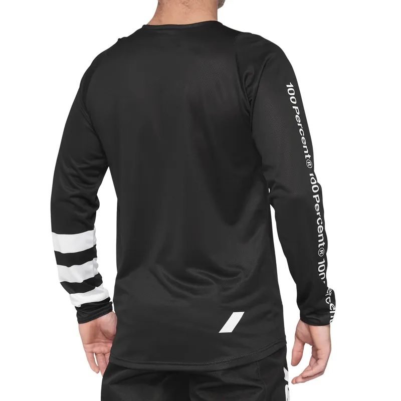 100 percent R Core Jersey Black White-1
