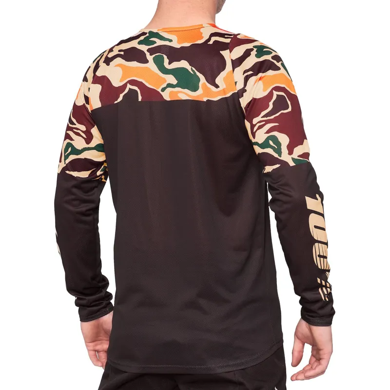 100 percent R-Core Jersey Warm Black Camo Camo Black -1