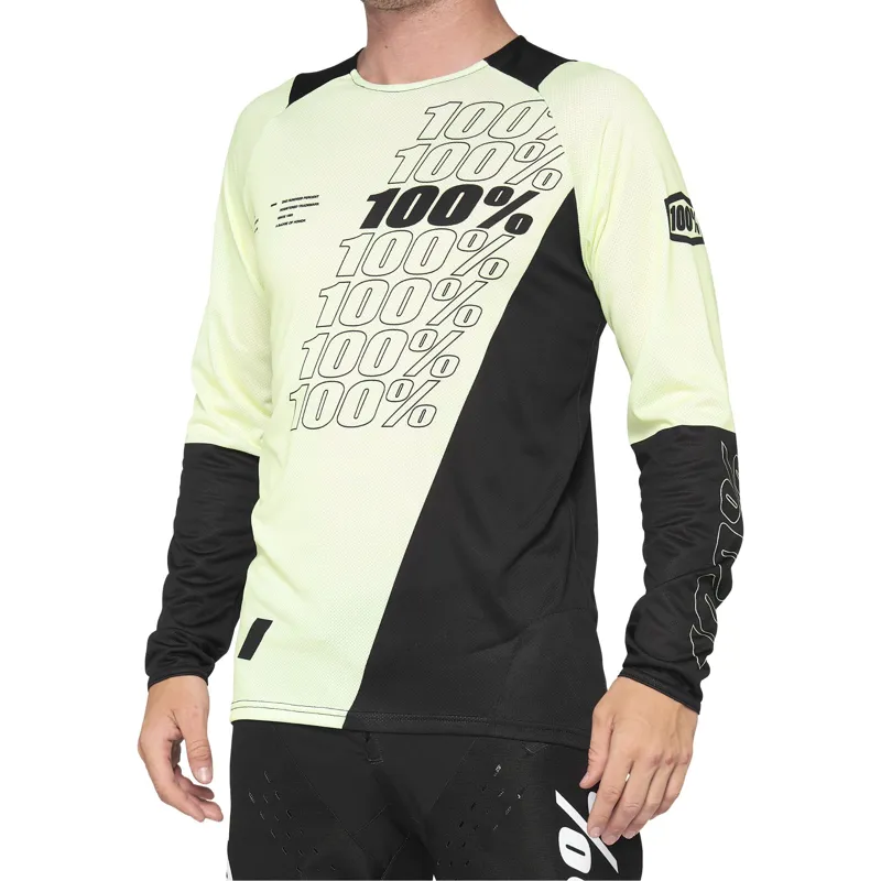 100 percent R Core Jersey Yellow Black Black Yellow