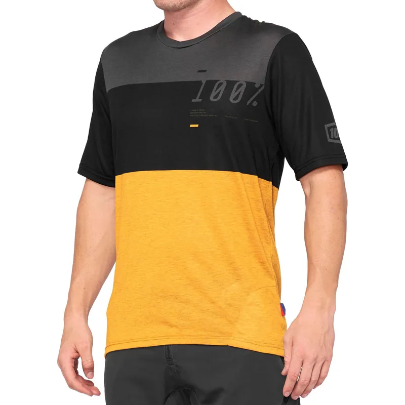 100 percent Airmatic Jersey Black Mustard 
