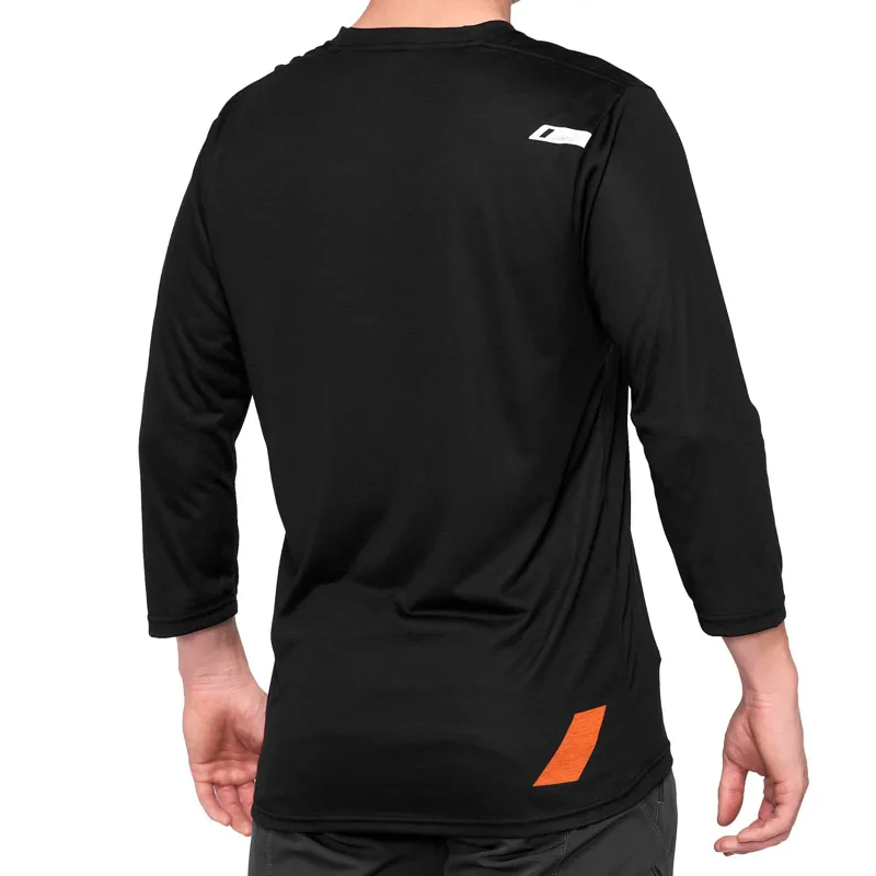 100 Percent Airmatic 190 Sleeve Jersey Black Orange -1