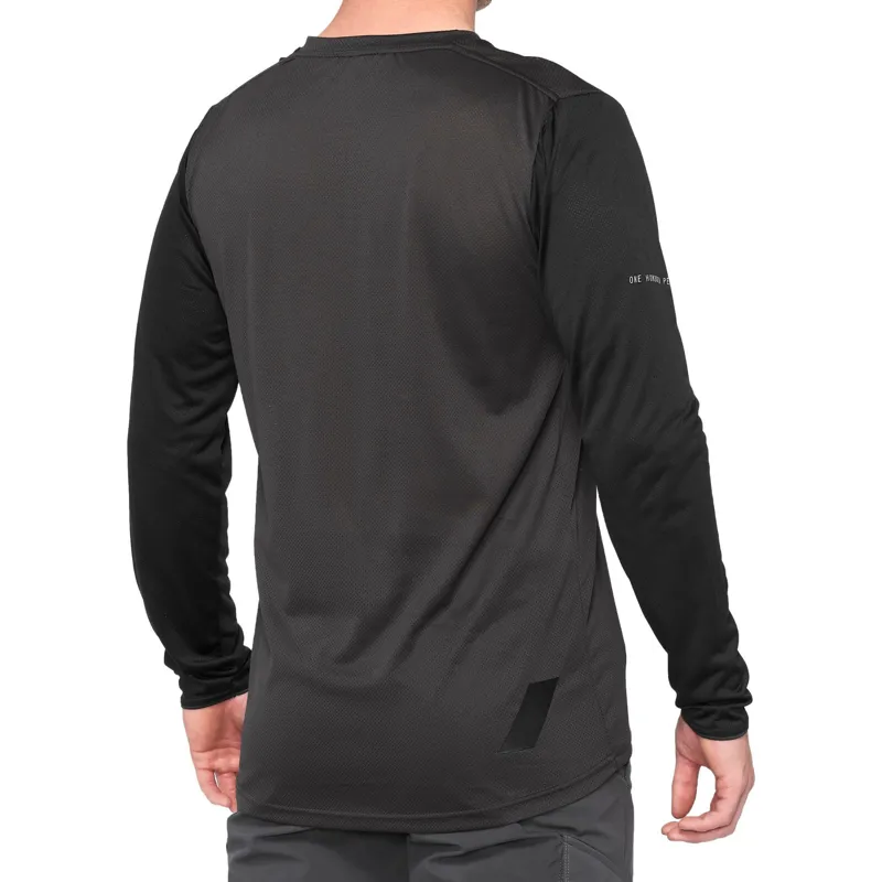 100 percent Ridecamp Long Sleeve Jersey Black Charcoal -1