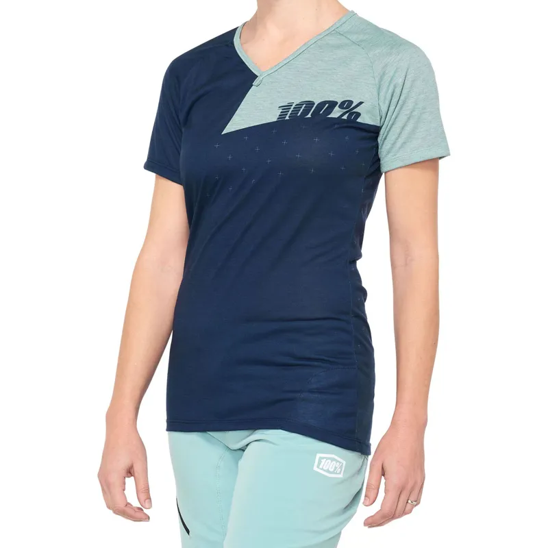 100 Percent Airmatic Womens Jersey Navy Seafoam 