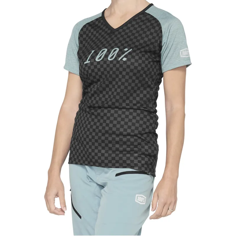 100 percent Airmatic Womens Jersery Seafoam Checkers Seafoam Checkers