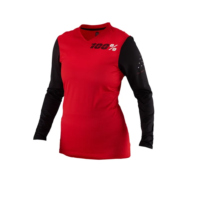100 percent Ridecamp Womens Long Sleeve Jersey Red 