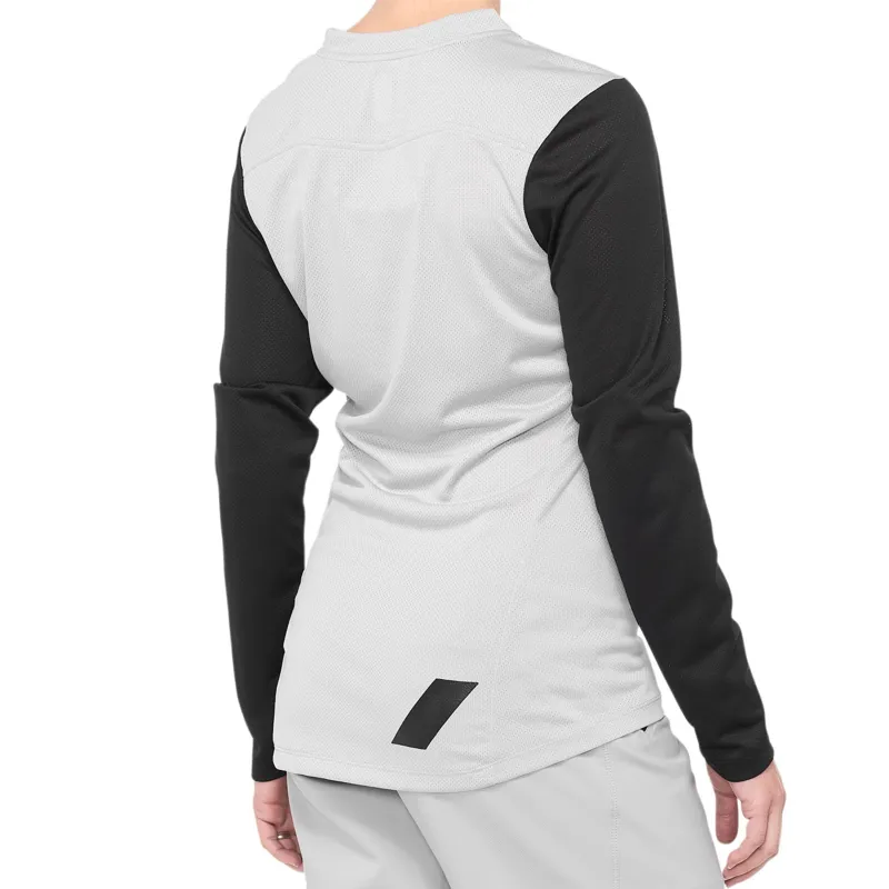 100 Percent Ridecamp Womens Long Sleeve Jersey Grey Black -1