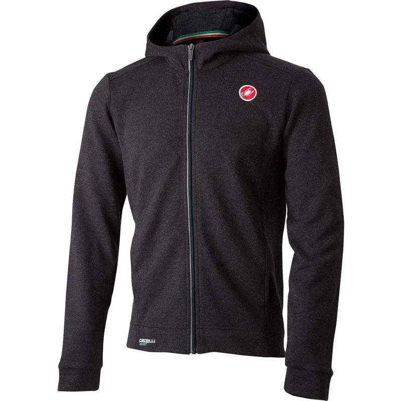 Castelli Milano Full Zip Mens Fleece Hoodie in Black