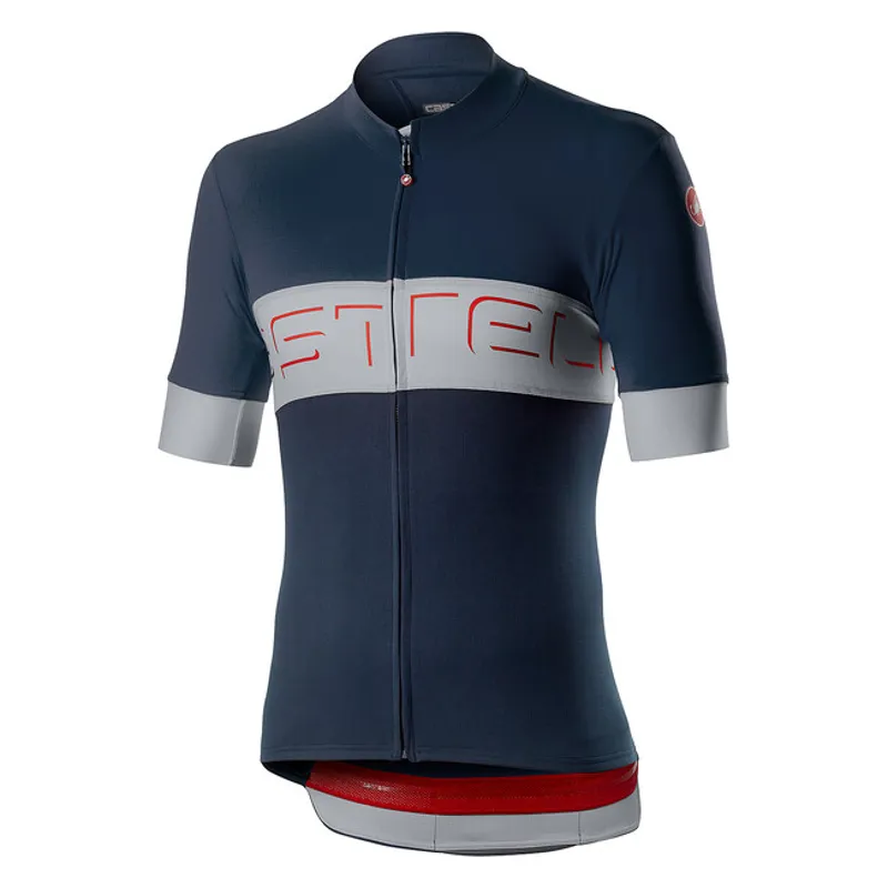 Castelli Prologo VI Jersey Savile Blue/Silver Gray/Savile Blue 
