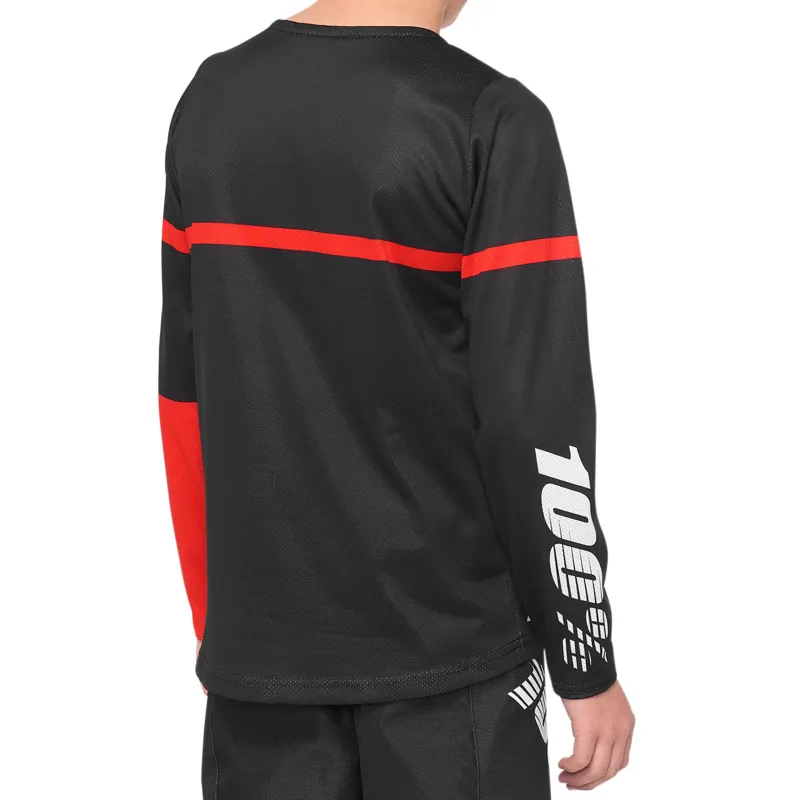 100 percent R-Core Youth Jersey Black Red -1