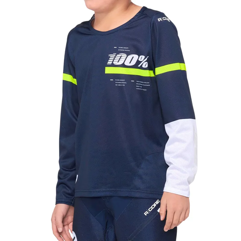 100 percent R-Core Youth Jersey Blue Yellow 