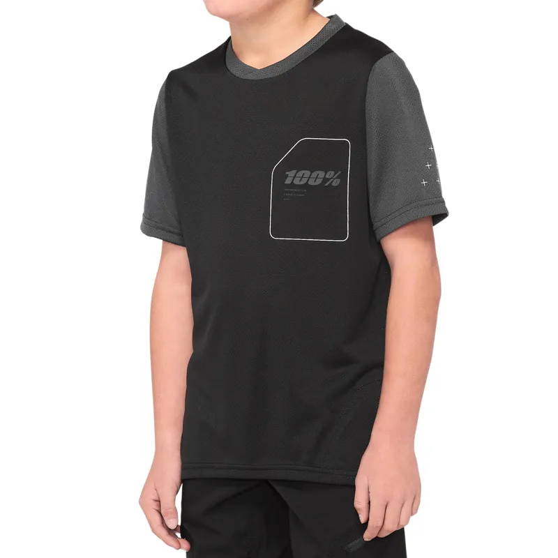 100 Percent Ridecamp Youth Jersey Black Charcoal 