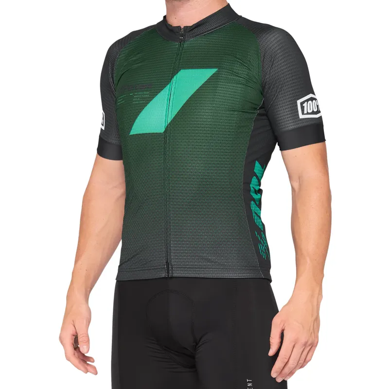 100 percent Exceeda Jersey Teal Black Black Teal