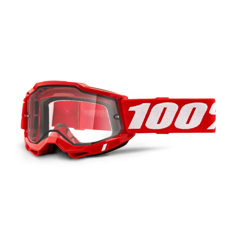 100 Percent Accuri 2 Enduro MX Goggles Clear Lens Red
