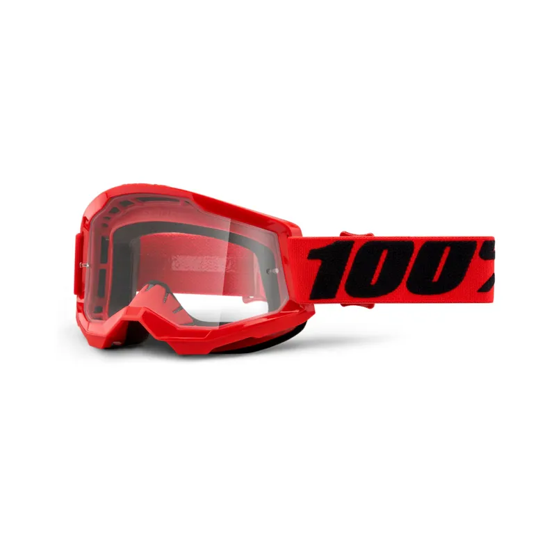 100 Percent Strata 2 Goggle Clear Lens Red